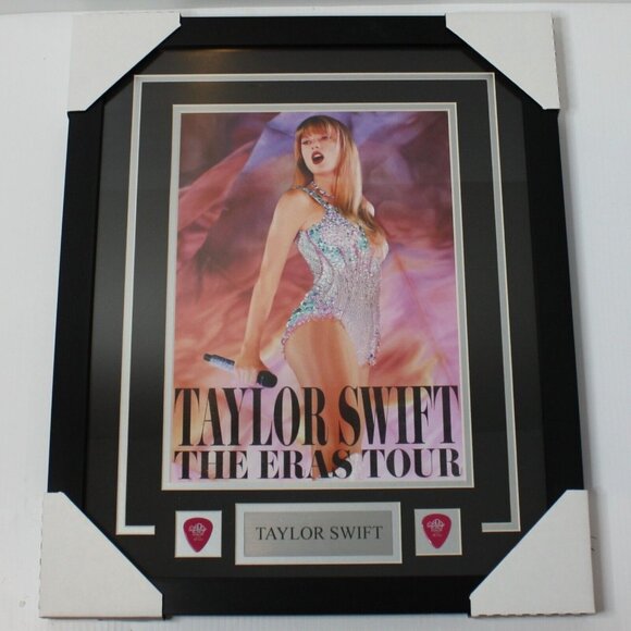 Taylor Swift the Eras Tour Glass Framed Poster with Guitar Picks Custom NEW